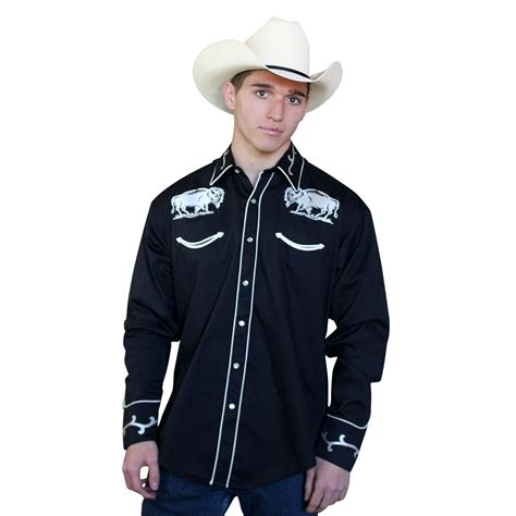 Mens Vintage Western Shirt Collection Rockmount White Bison Outwest