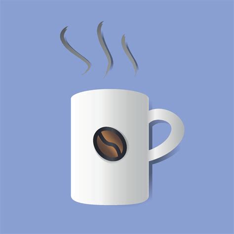 Shiny Cup Of Coffee Gradient Color Realistic Vector Illustration