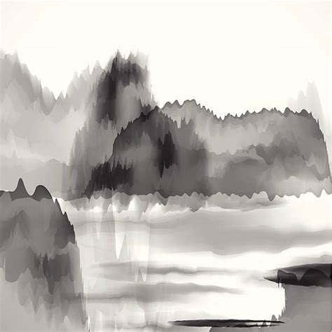 Best Black And White Mountains Illustrations Royalty Free