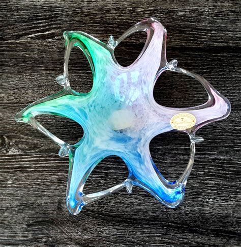 Vintage Murano Glass Starfish Bowl Retro Italian Glass Dish Etsy