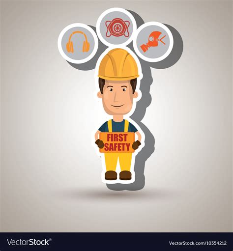 First Safety Worker Icon Royalty Free Vector Image