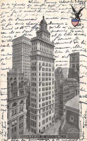 New York Gillender Building Corp Nassau And Wall St Ny 1902