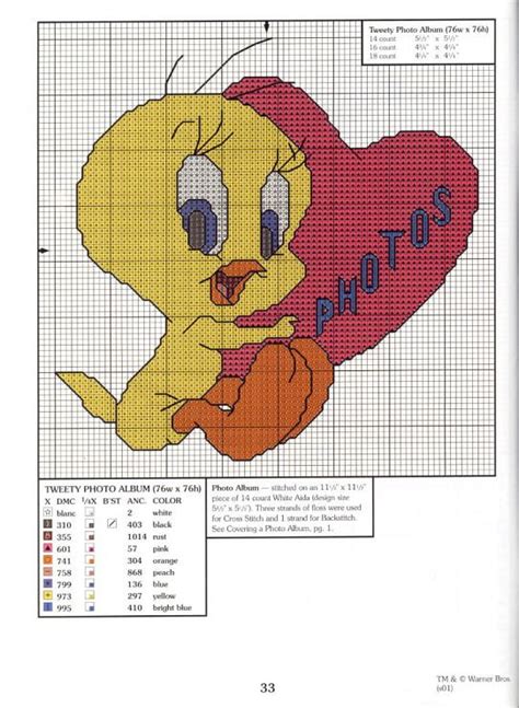 Piolín Tweety Disney Cross Stitch Patterns Disney Cross Stitch