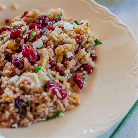 Brown Rice Salad With Cranberries Walnuts Mint And Feta Recipe
