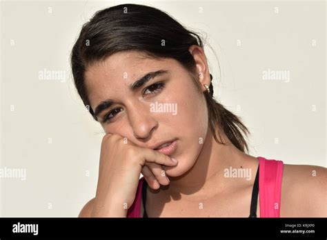 Confused Cute Female Stock Photo Alamy