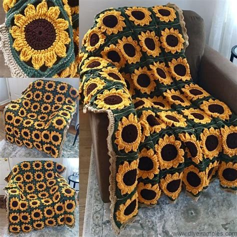 Sunflower Square Afghan By Crafty Kitty Crochet Crochet Sunflower
