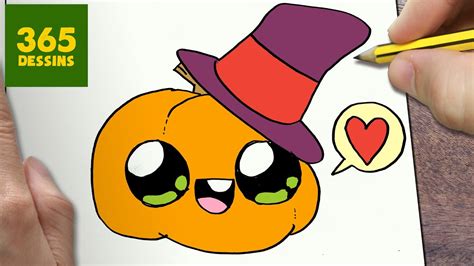Comment Dessiner Citrouille Kawaii Étape Par Étape – Dessins Kawaii