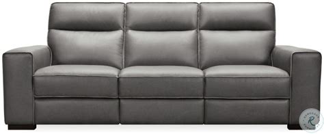 Braeburn Gray Leather Power Reclining Sofa From Hooker Coleman Furniture