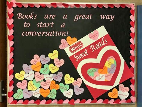 Conversation Hearts Library Bulletin Board For Valentines Day Each