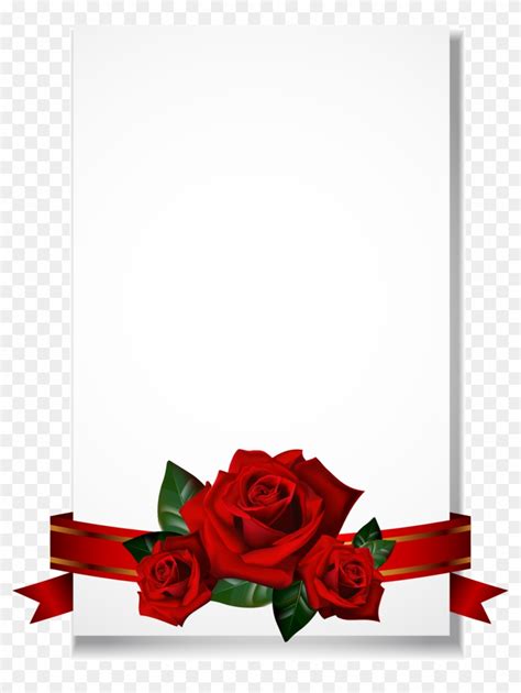 Wedding Invitation Borders And Frames Greeting And Note Red Roses Png