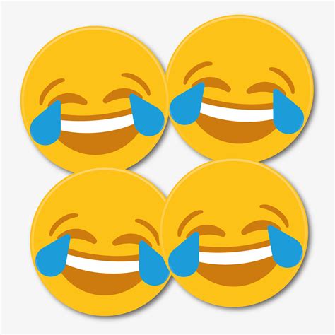 Tears Of Joy Emoji Coaster Bobo And Bob Printed Acrylic