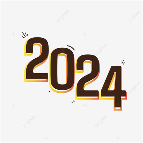 2024 Illustration Text Brown Vector 2024 2024 Text Calendar Png And