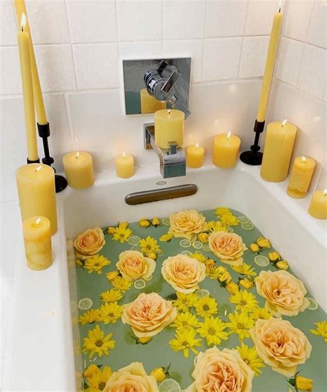 Aesthetic Bath Candle Aesthetic Yellow Aesthetic Flower Bath