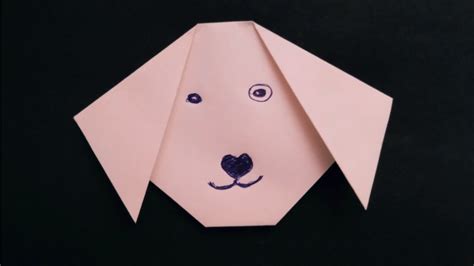 How To Make Origami Dog Face Easy Paper Dog Face Youtube