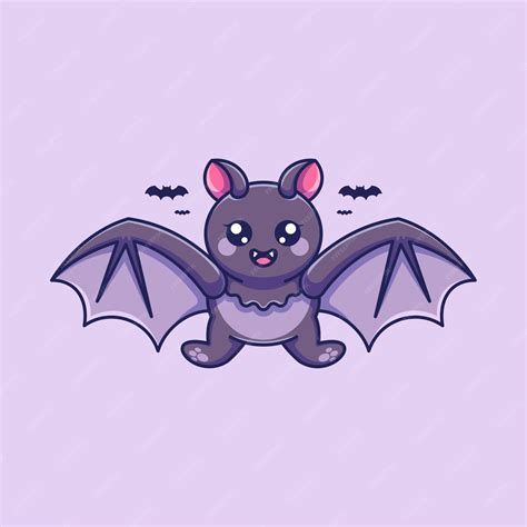 Premium Vector Cute Bat Flying Cartoon Design