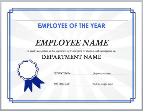Employee Of The Year Certificate Certificate Templates Intended For