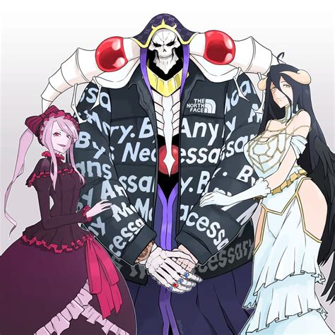 Albedo Shalltear Bloodfallen And Ainz Ooal Gown Overlord Drawn By