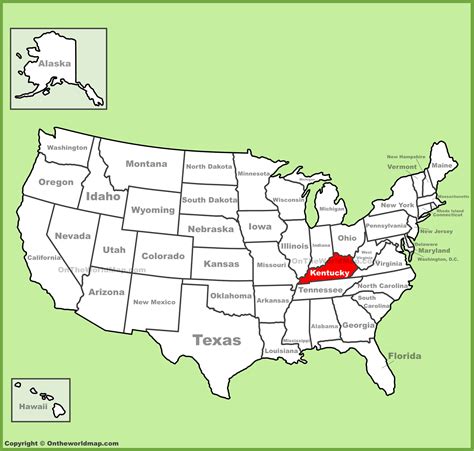 Kentucky Location On The Us Map