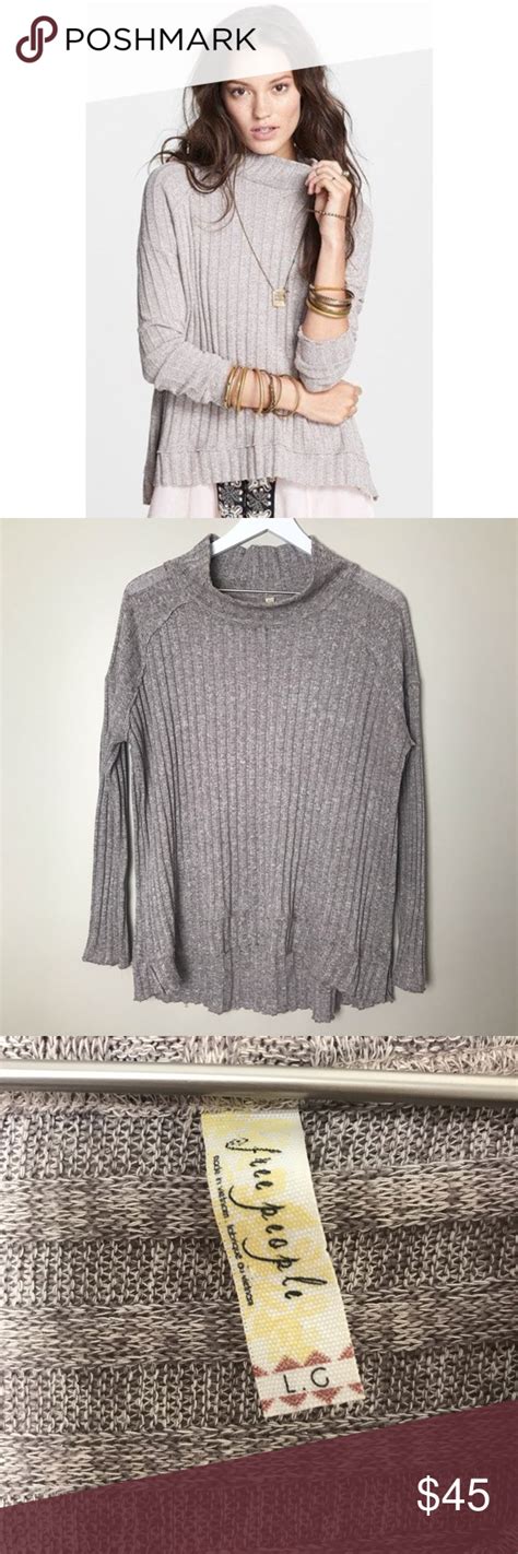 Free People Clarissa Mock Neck Ribbed Sweater Ribbed Sweater Clothes Design Sweaters