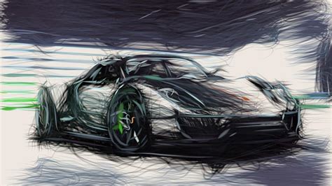 Porsche 918 Spyder Draw Digital Art By Carstoon Concept Fine Art America