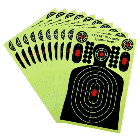 Inch Silhouette Reactive Shooting Target Shots Burst Bright