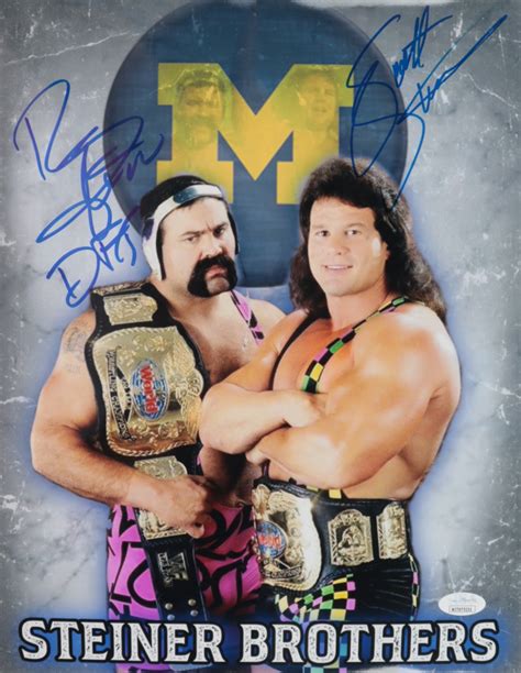 The Steiner Brothers Signed Wwf 11x14 Photo Jsa Coa Pristine Auction
