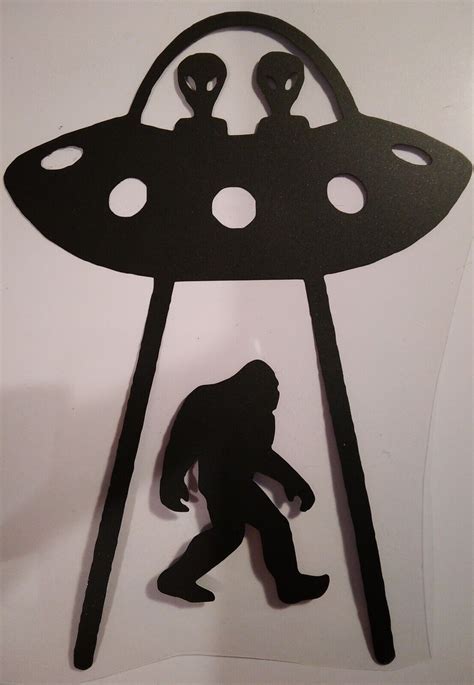 Alien UFO Abduction Bigfoot Decal Sasquatch Funny Car Vinyl Sticker EBay
