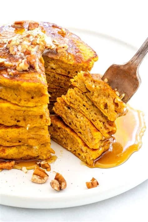 Light And Fluffy Pumpkin Pancakes Mixed With A Warm Blend Spices Using