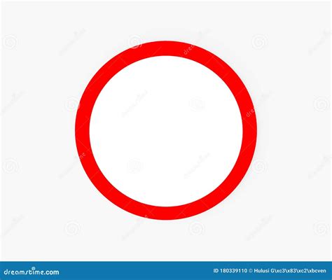 Empty Circle Traffic Sign Isolated On White 3d Rendering Stock