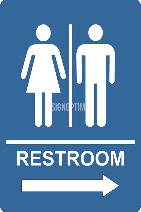 Signoptima ️ Ada Compliant Directional Restroom Sign Ebay