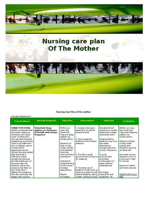 Nursing Care Plan Of The Mother Childbirth Pain