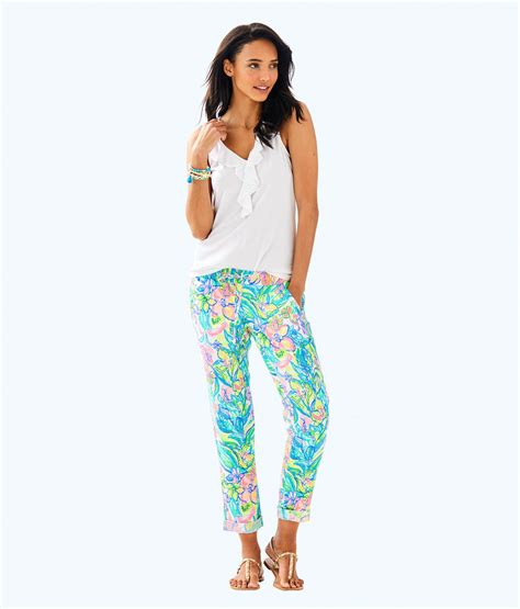 Lilly Pulitzer 31 Aden Linen Pant In Multi Surf Gypsea Modesens