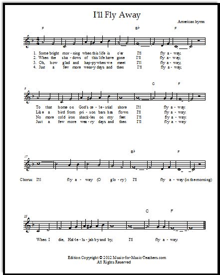 Free Fiddle Sheet Music And Easy Guitar Tabs Ill Fly Away With