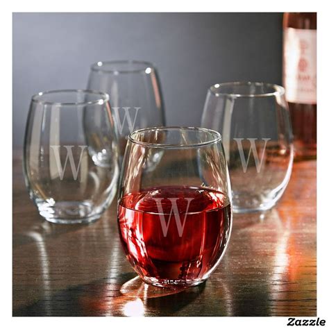 Set Of 4 Elegant Stemless White Wine Glasses Engraved Wine Glasses White Wine