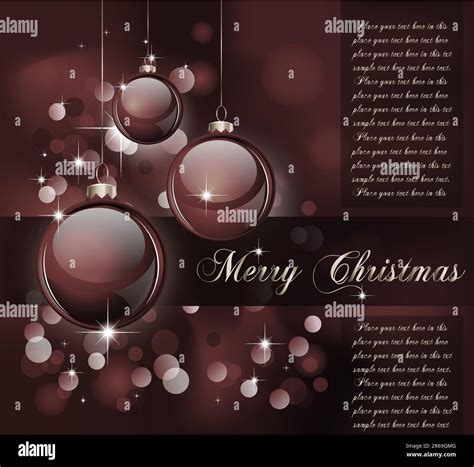 Merry Christmas Elegant Suggestive Background For Greetings Card Stock