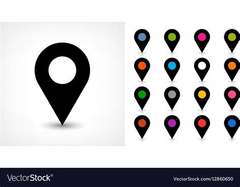 Map Pin Sign Location Icon With Drop Shadow Vector Image