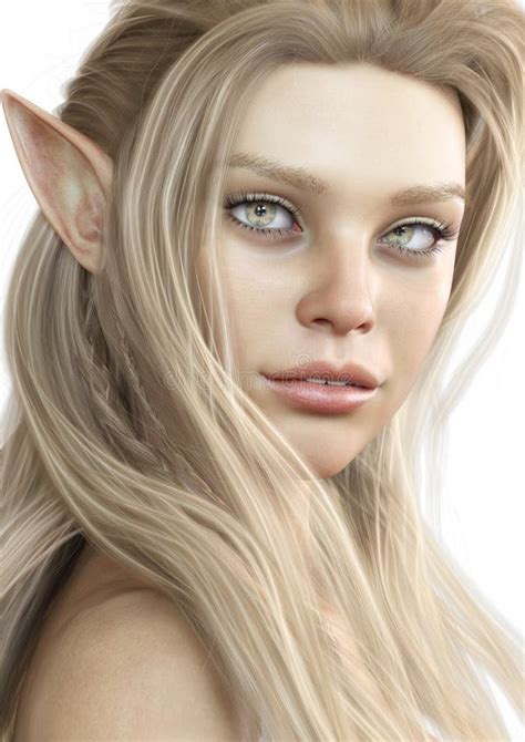 Portrait Of A Adorable Fantasy Character Elegant Female Elf With A