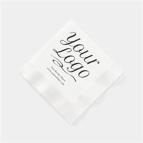 Custom Paper Napkins With Logo And Promotional Text Zazzle Napkins