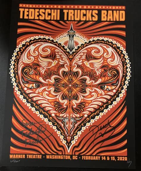 Tedeschi Trucks Band Warner Washington Dc Poster Signed Derek And Susan
