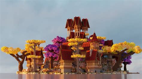 Premium Lobby Fantasy Minecraft Island Lobby Aqua