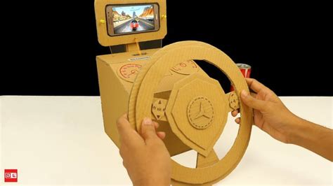 How To Make Gaming Steering Wheel From Cardboard Steering Wheel Cardboard Diy Cardboard