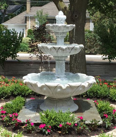 Large 3 Tier Leaf Fountain Marquis Gardens Backyard Water Fountains