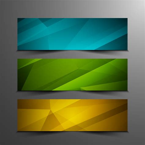 Abstract Colorful Elegant Geometric Banners Set 337721 Vector Art At