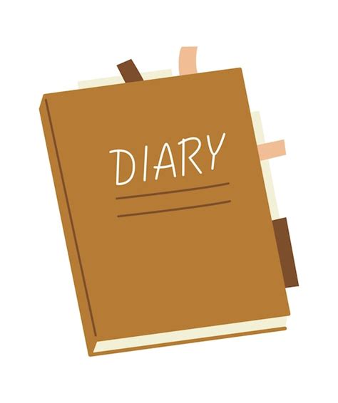 Premium Vector Diary And Notebook With Bookmark Flat Icon
