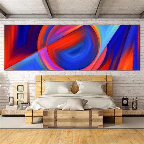 Circular Shapes Canvas Wall Art Abstract Forms Canvas Print Red Blue