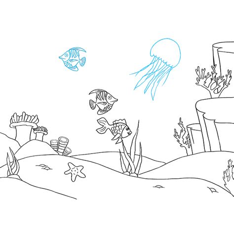 How To Draw An Underwater Scene Really Easy Drawing Tutorial