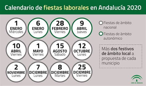 Calendario De Fiestas Laborales En Andalucia 2020 Aprocom