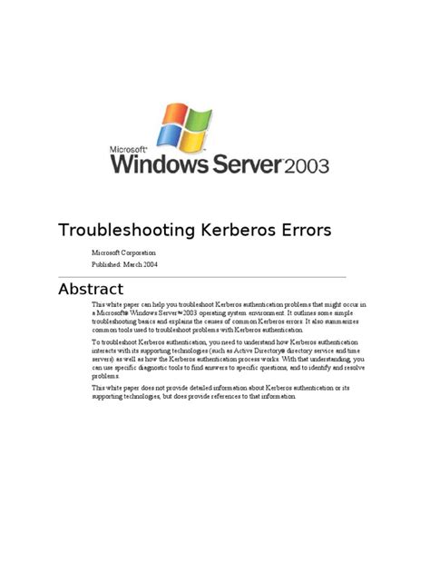 This can be restricted to hosts from which users will be coming. Troubleshooting Kerberos Errors | Port (Computer ...