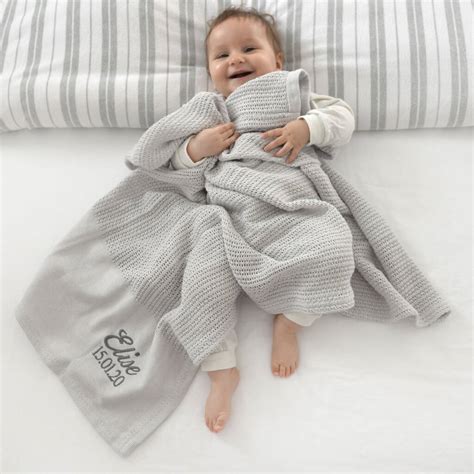 Personalised Grey Cellular Baby Blanket By A Type Of Design