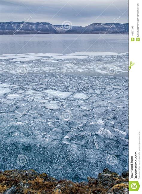 Baikal Lake And Rock In The December Cold Time Of Freeze
